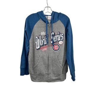 MLB Genuine Merchandise Womens Chicago Cubs Hoodie Zip Up World Series Large